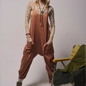 NWT🤎Free People Movement Hot Shot Onesie Red Earth